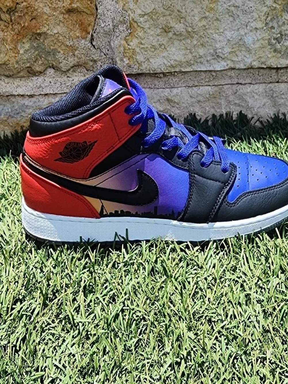 Jordan Air Jordan 1 Mid GS - Purple, Black, Red